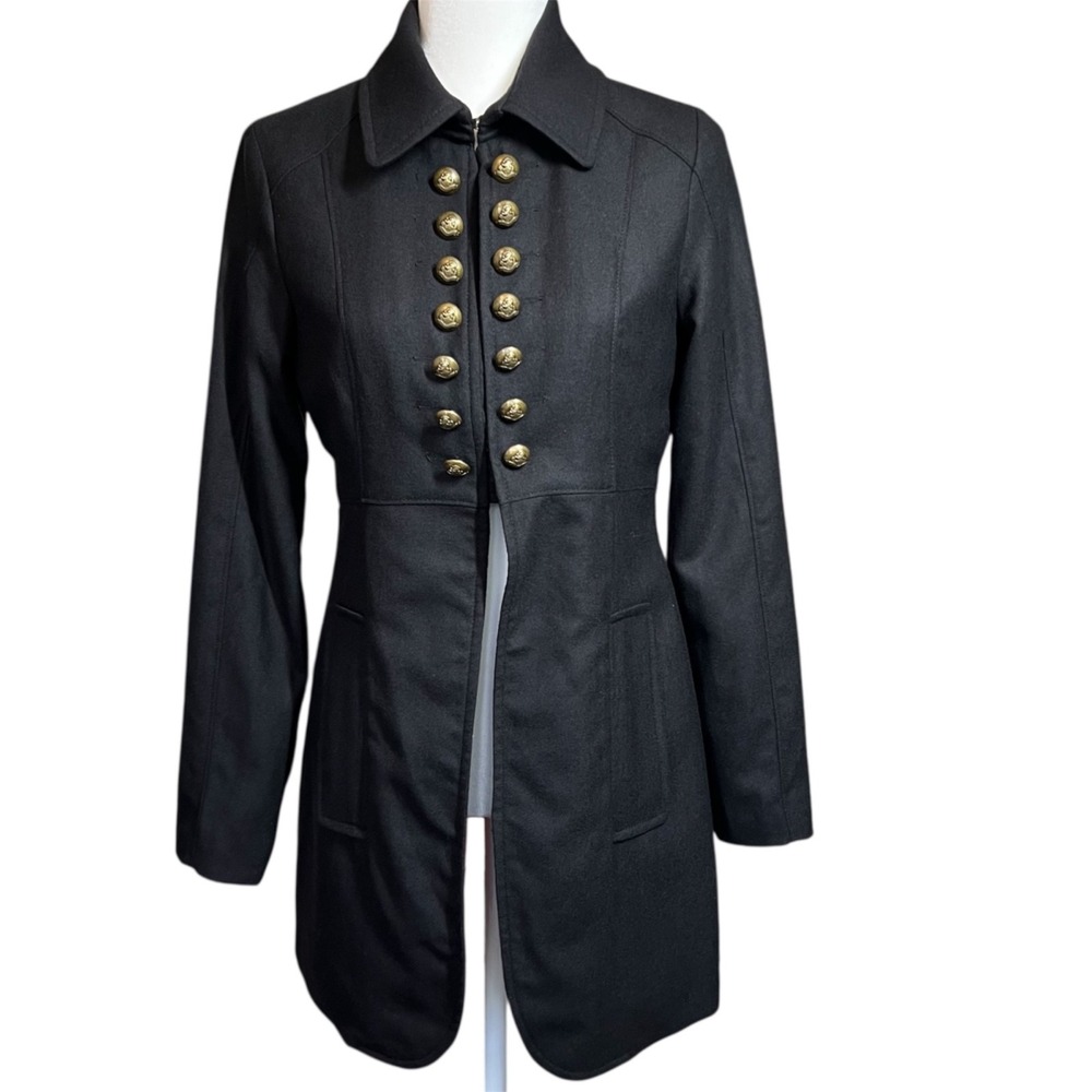 2OH Threads (Two Old Hippies) Jacket Women's XS Black Wool‎ Stempunk Equestrian